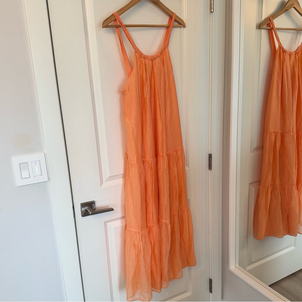 Zara Orange Halter Maxi Sundress